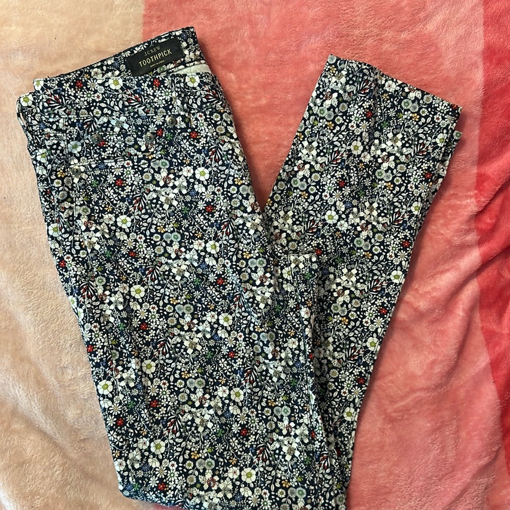 NWOT J Crew x Liberty Toothpick pants, size 27